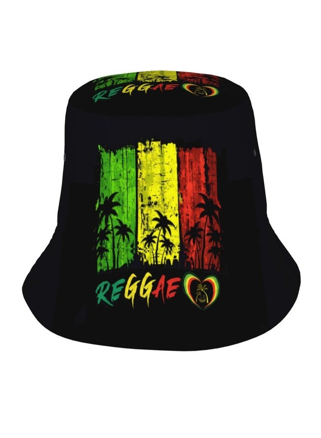 Giinly Reggae Jamaica Music Bucket Hat for Women Men Summer Sun Cap Fashion Outdoor Fisherman Hat - Image 1